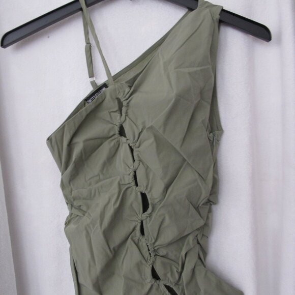 NWT PrettyLittleThing Lace Up One Shoulder Tank Top - Picture 2 of 16